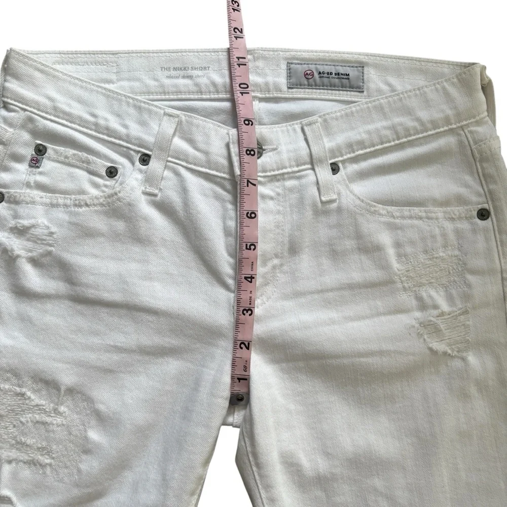 AG Denim The Nikki Relaxed Skinny Distressed Bermuda Denim Shorts - Picture 13 of 16